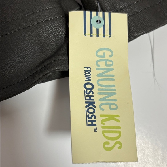 4T black faux leather motorcycle jacket from the OshKosh B'gosh "Genuine Kids" - Picture 7 of 8